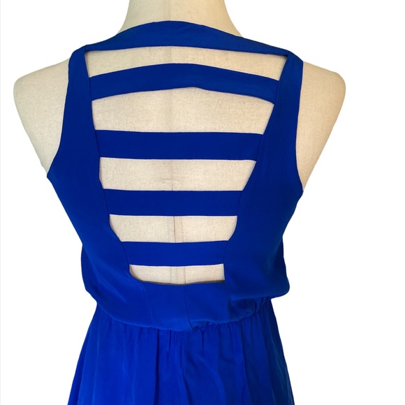 Amanda Uprichard Silk Royal Blue Back Cutout tunic  Dress - XS - Picture 7 of 10